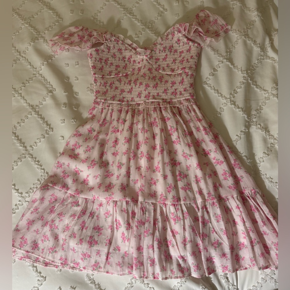 Altar'd State Pink Floral Dress Small